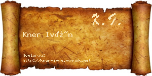 Kner Iván névjegykártya